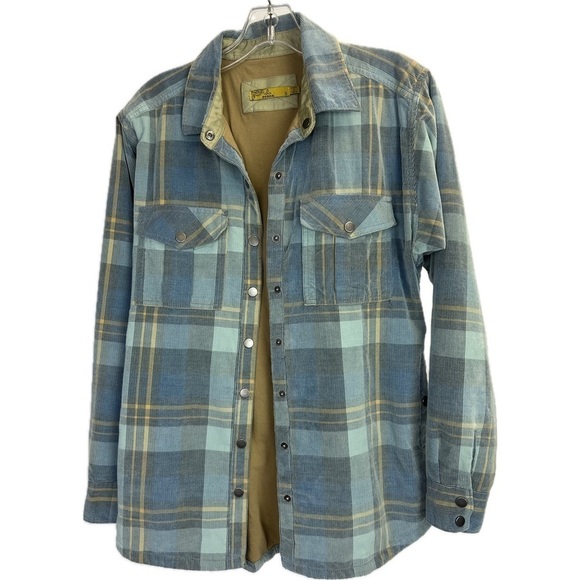 PrAna Jacket Men’s Multicolor Tartan Plaid Corduroy Casual Flannel Outdoor - Picture 1 of 11